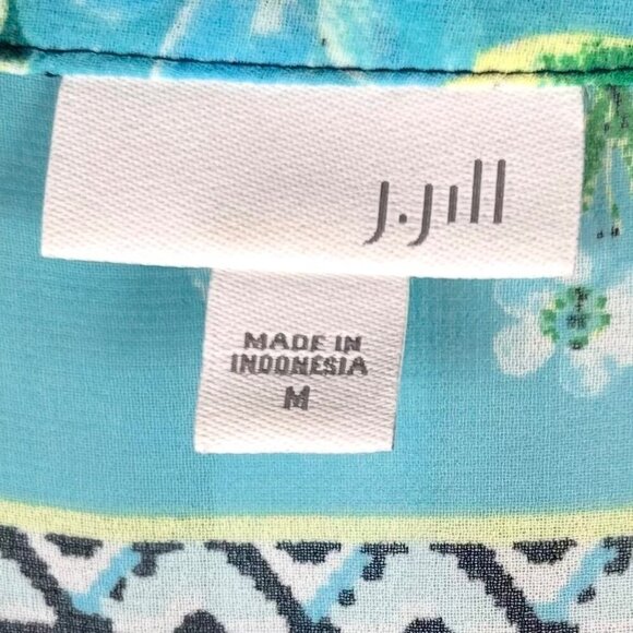J. Jill Medium Floral Tunic Cover Up Beach Vacation Gauzy Sheer - Picture 3 of 6